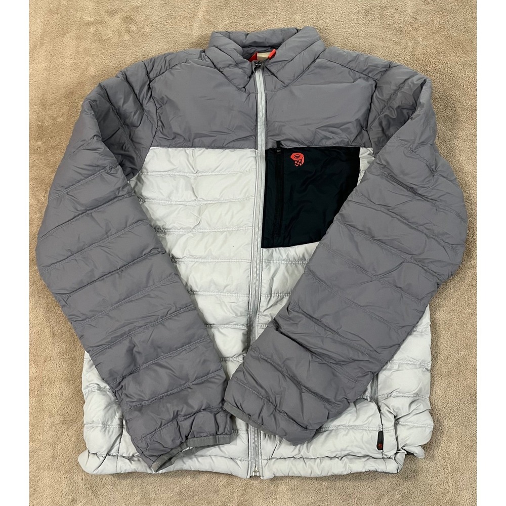 Mountain Hardwear Dynoterm 650 Down Puffer Jacket Men's Size Small Gray Quilted